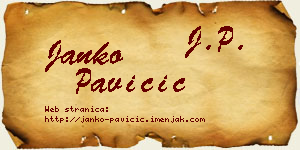 Janko Pavičić vizit kartica